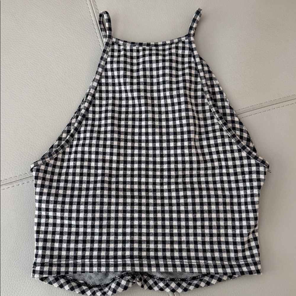 Zara Gingham Ruched Top - Picture 4 of 6